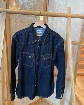 10oz Selvedge Denim Western Shirt in Indigo SDW-001L