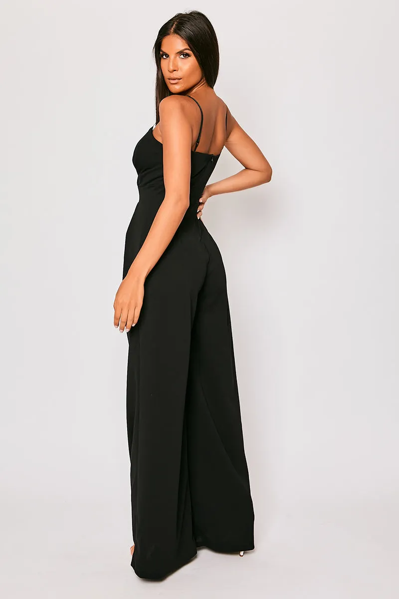 Apricot - Black Tailored Sweetheart Jumpsuit