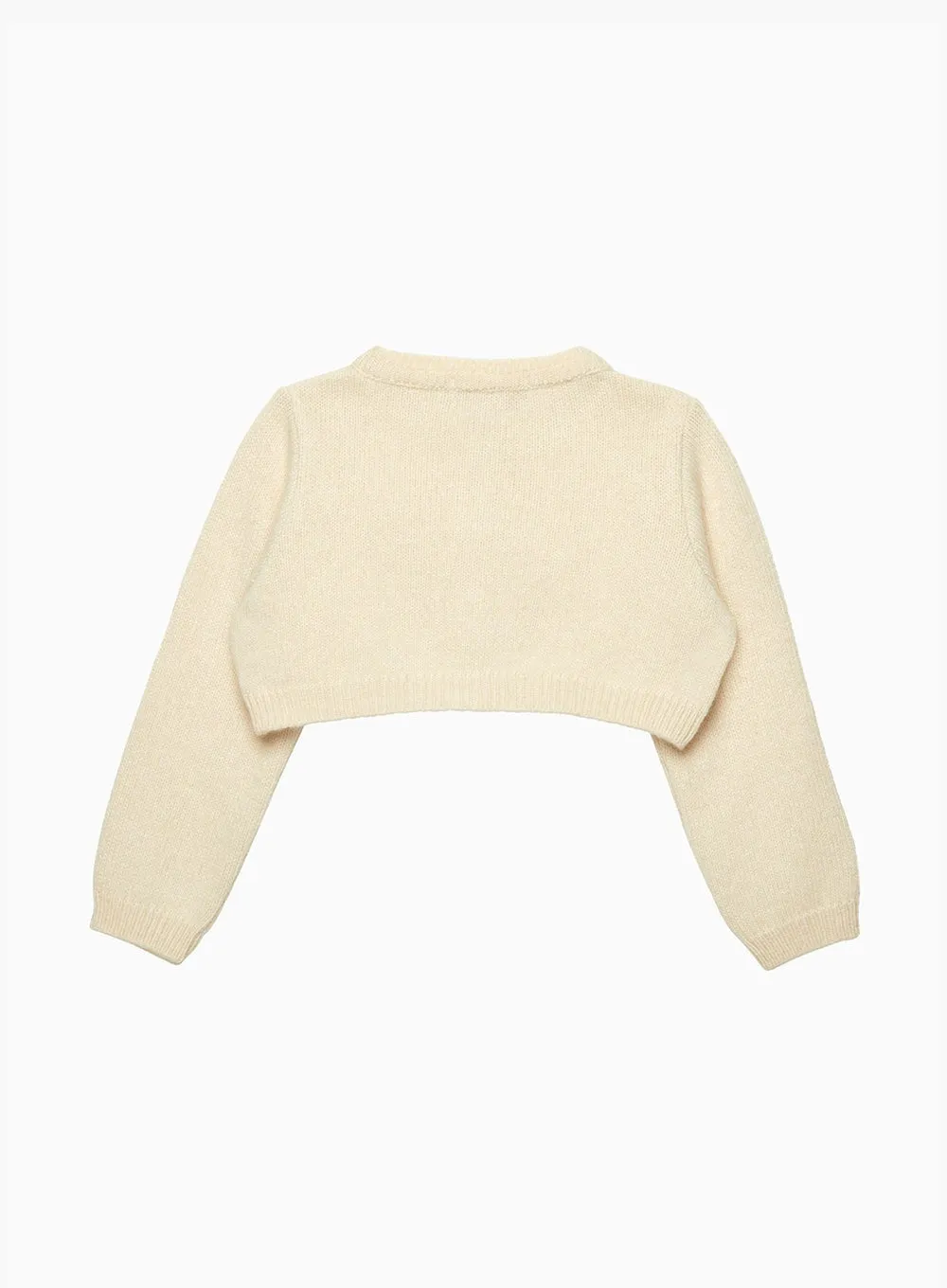 Baby Martha Velvet Bow Cropped Cardigan