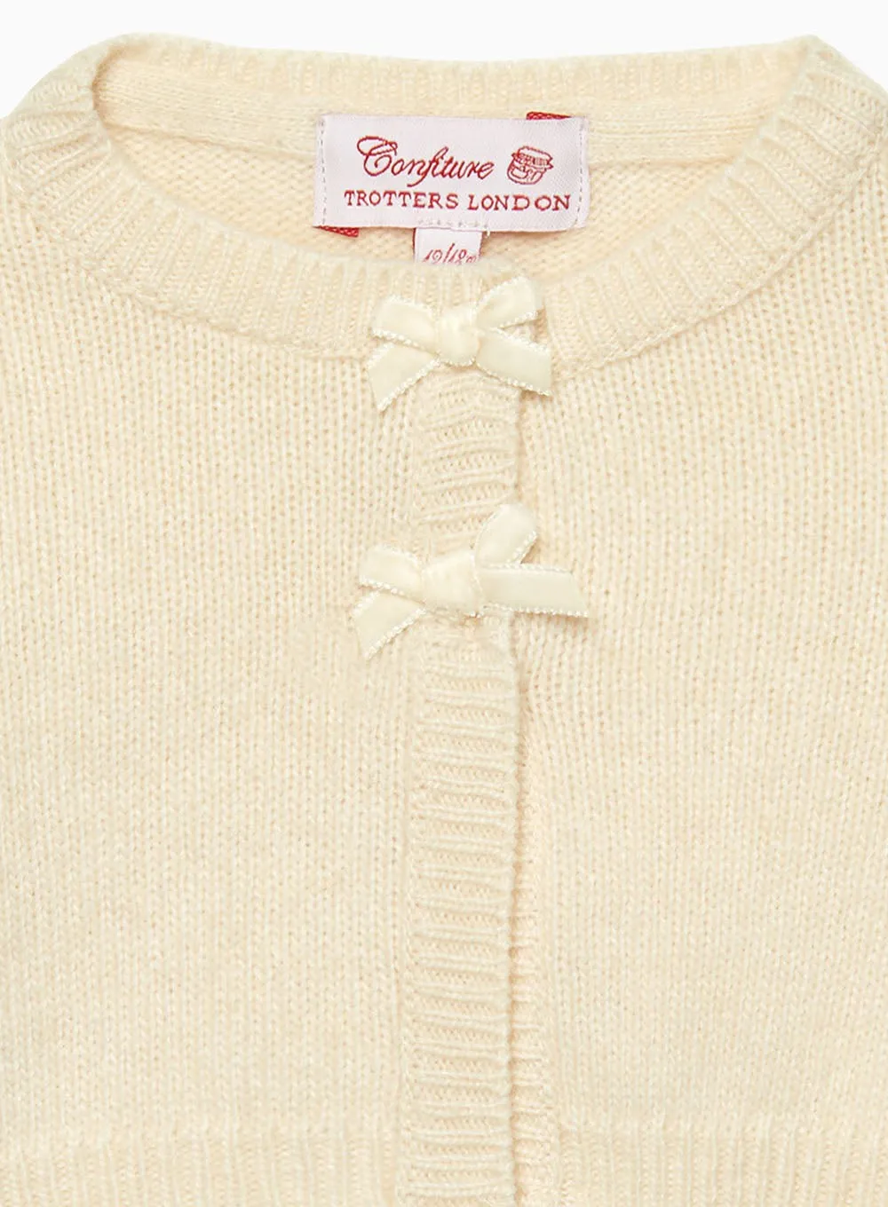 Baby Martha Velvet Bow Cropped Cardigan