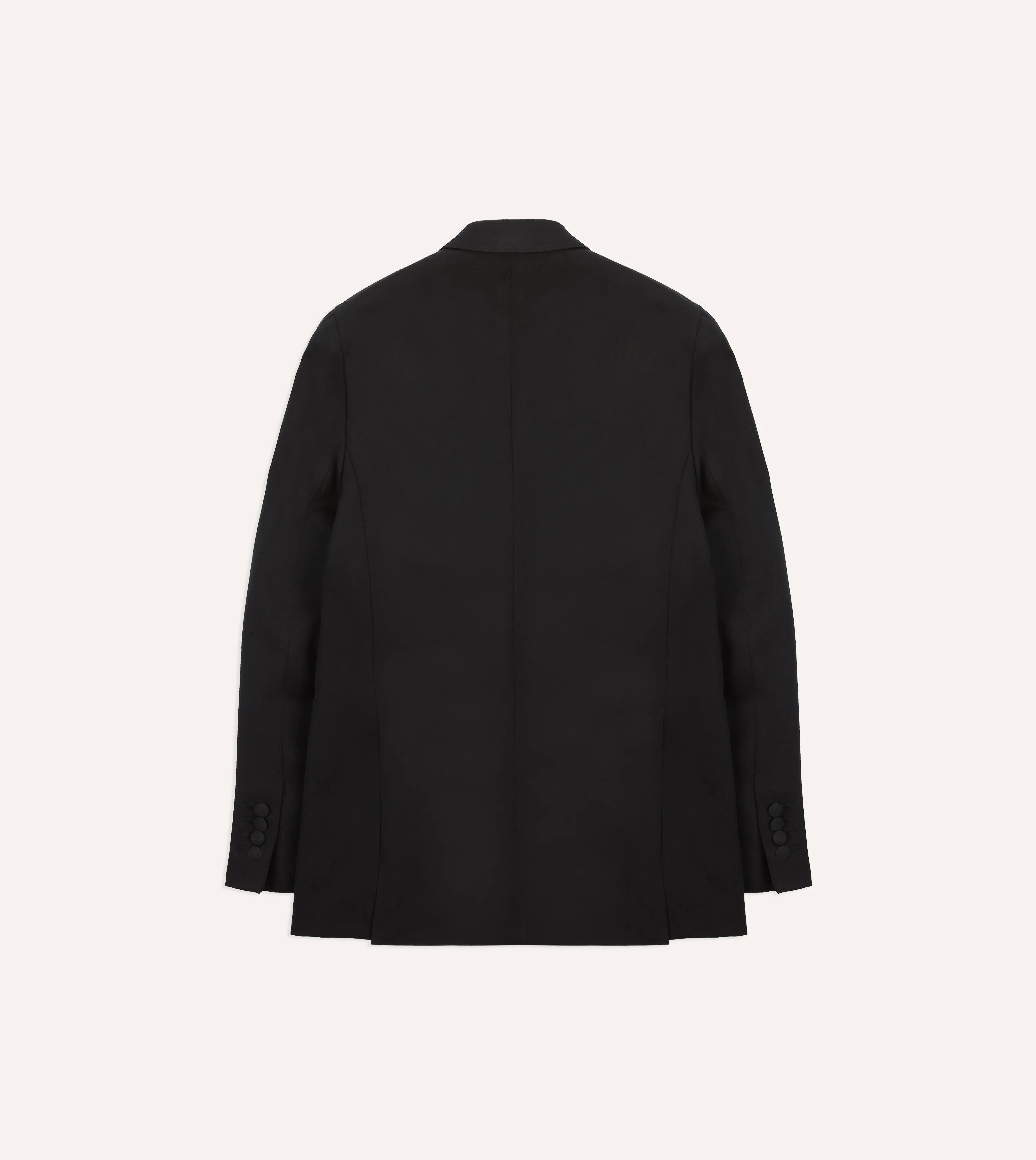 Black Barathea Wool Double-Breasted Dinner Jacket