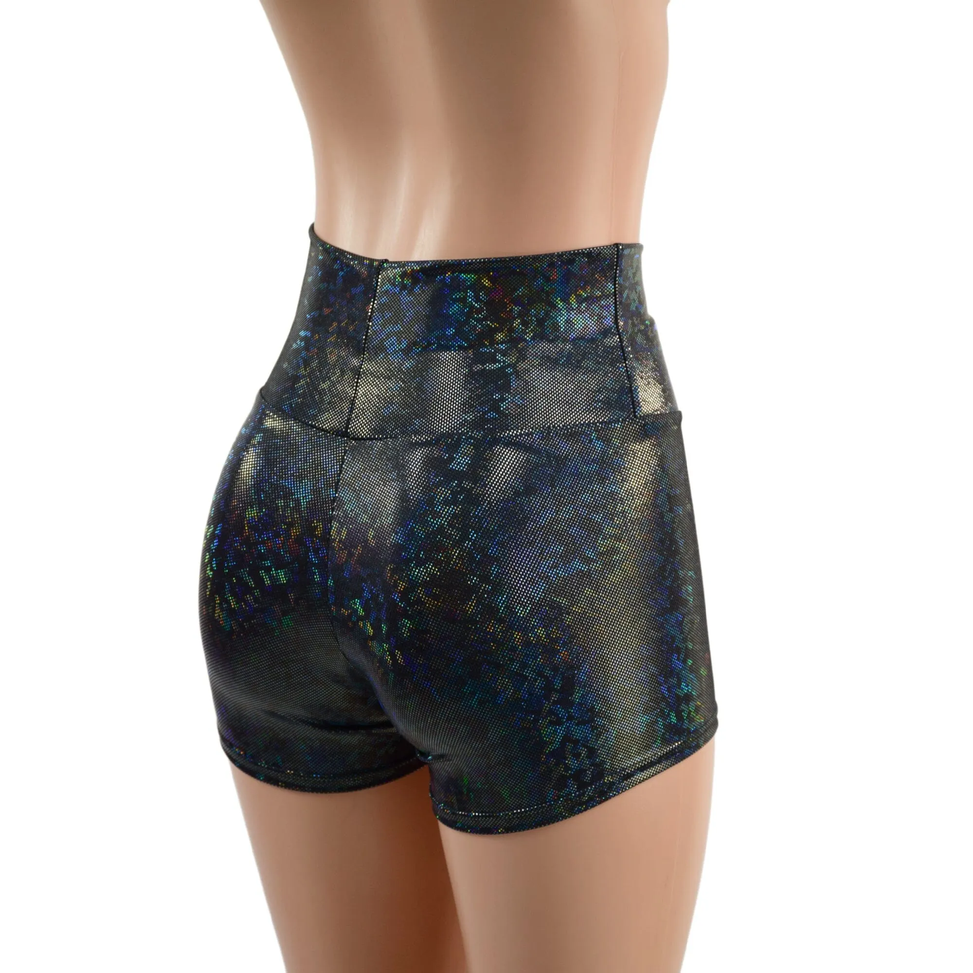 Black Kaleidoscope High Waist Shorts