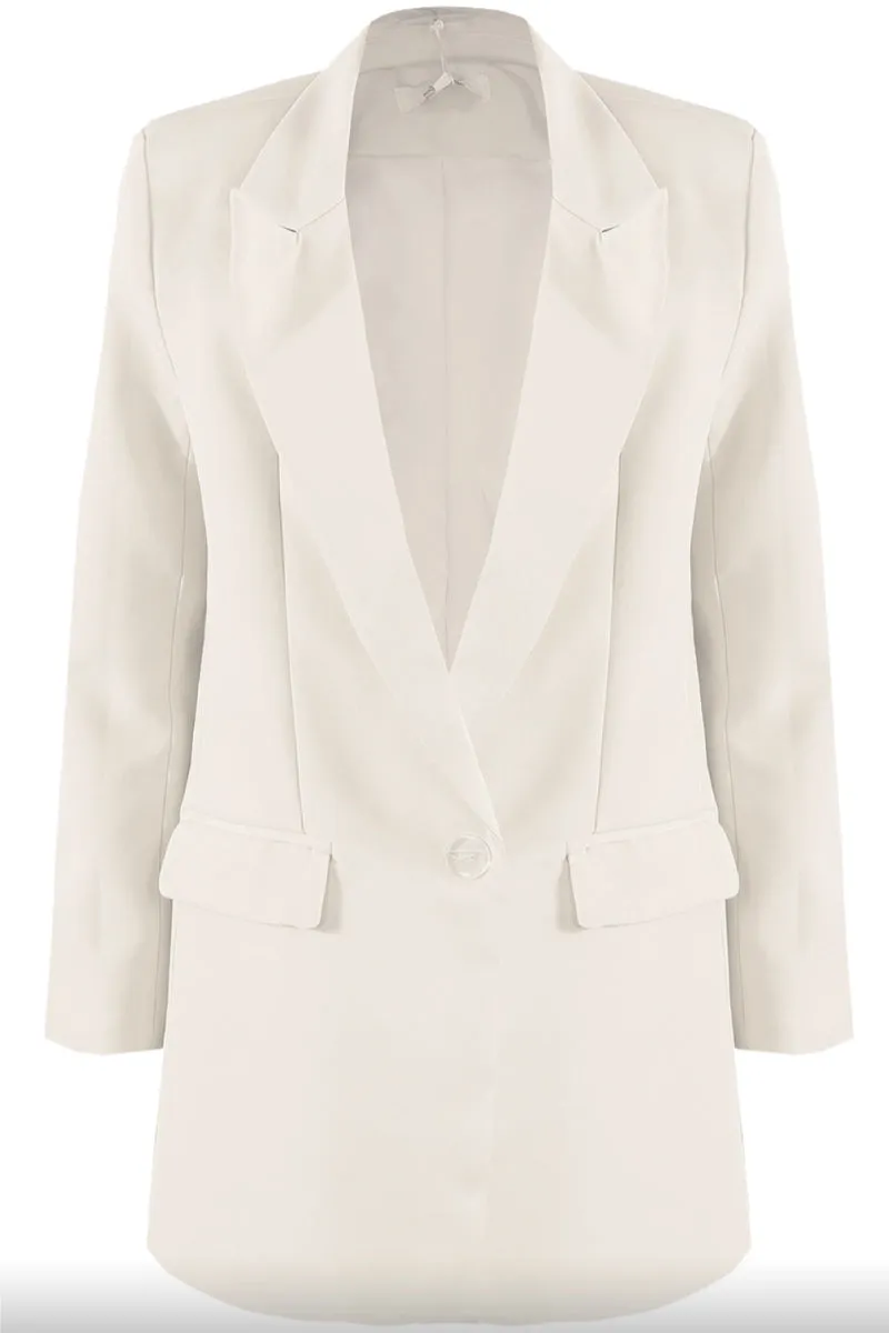 Breanna - White Tailored Oversized Blazer