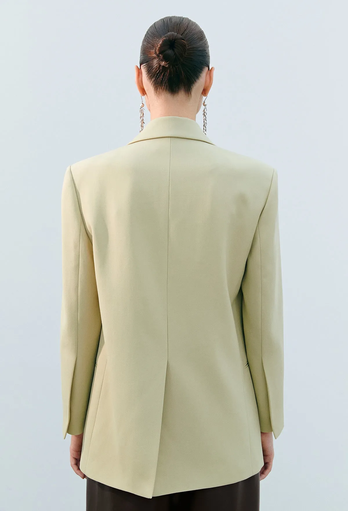 Buckle Detail Tailored Jacket In Beige