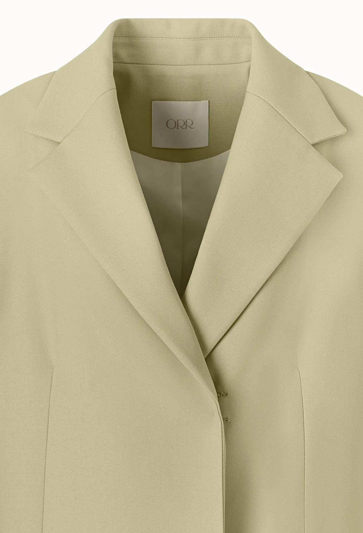 Buckle Detail Tailored Jacket In Beige