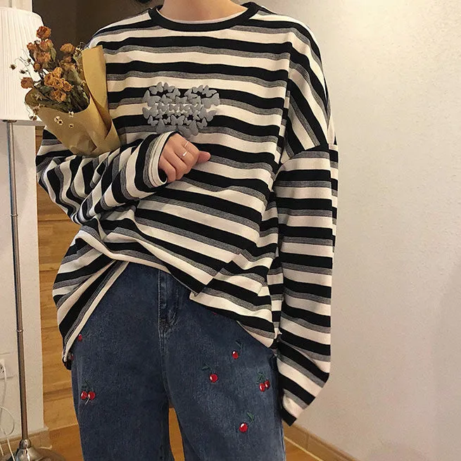 Butterfly Striped Long Sleeve Tee