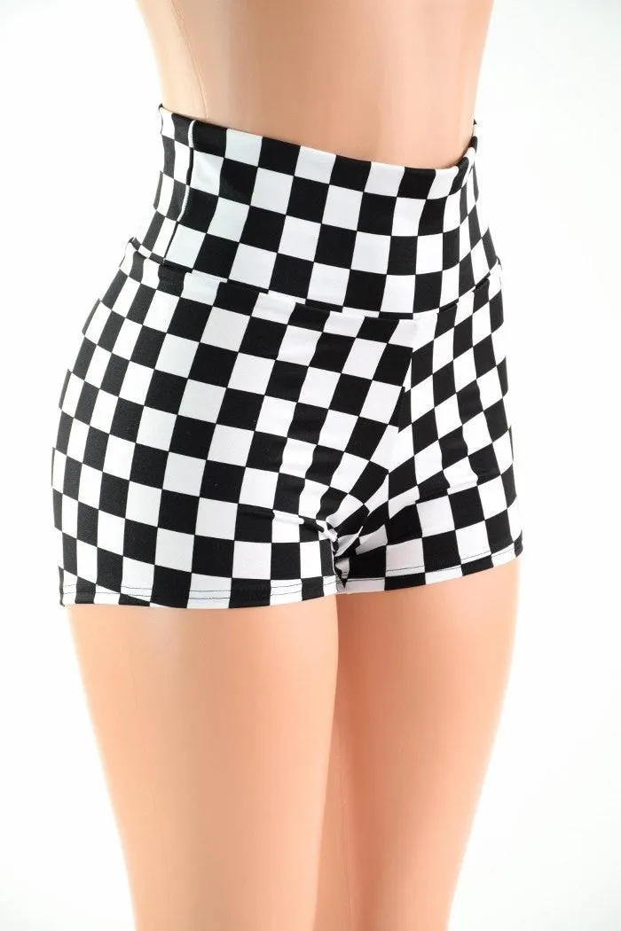 Checkered High Waist Shorts