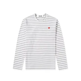 Comme des Garcons PLAY Womens LS Striped Tee