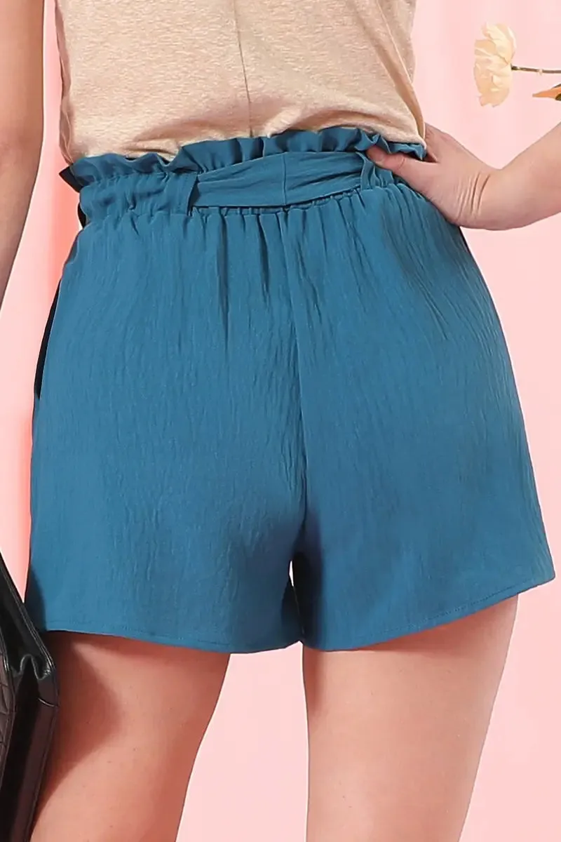 Denim Blue High Waist Shorts