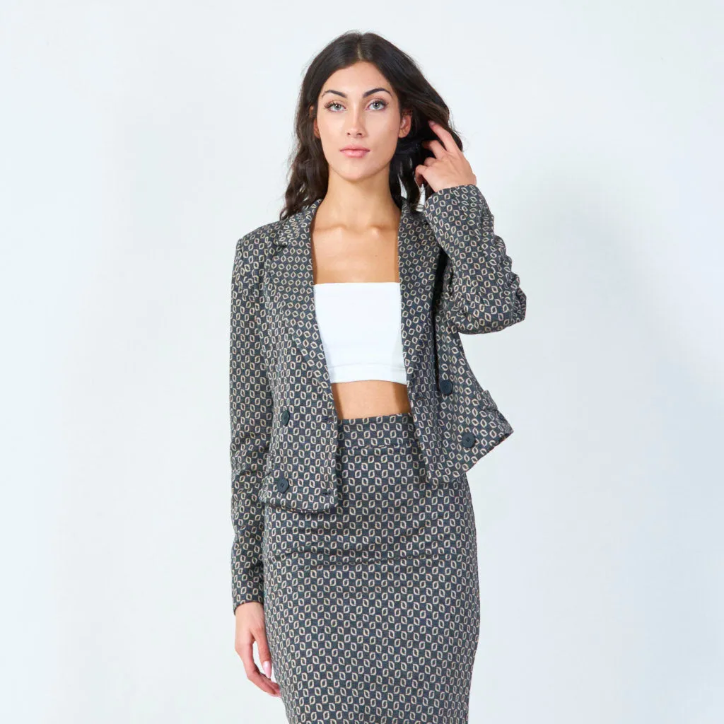 Geometric printed tailored blazer wholesale