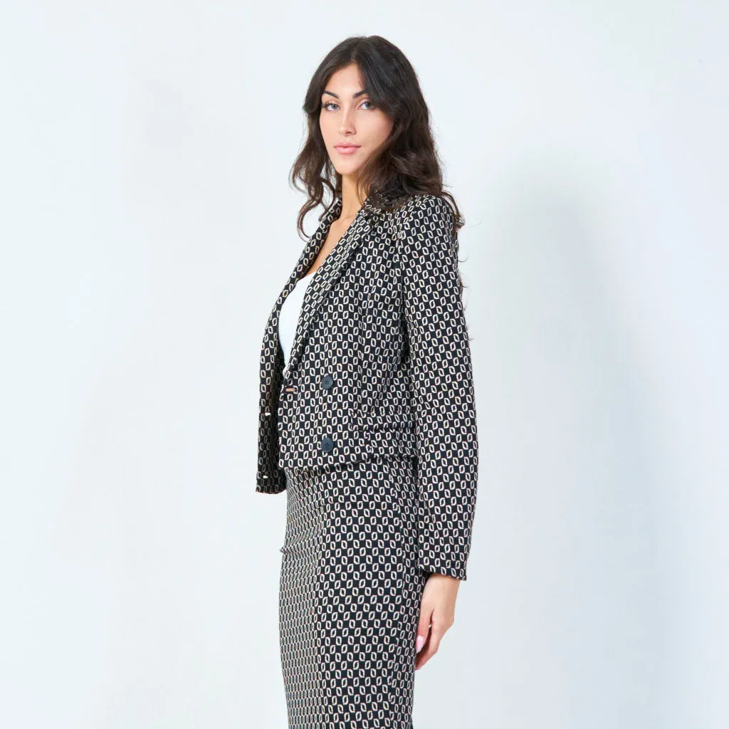 Geometric printed tailored blazer wholesale