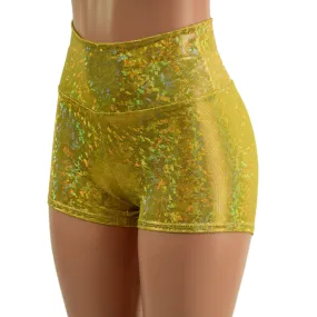 Gold Kaleidoscope High Waist Shorts