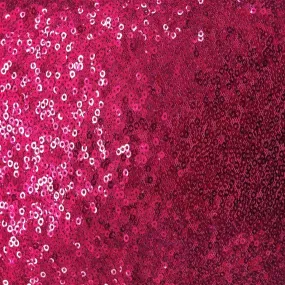 Hot Pink Mini Disc All Over Sequin Nylon Mesh Fabric