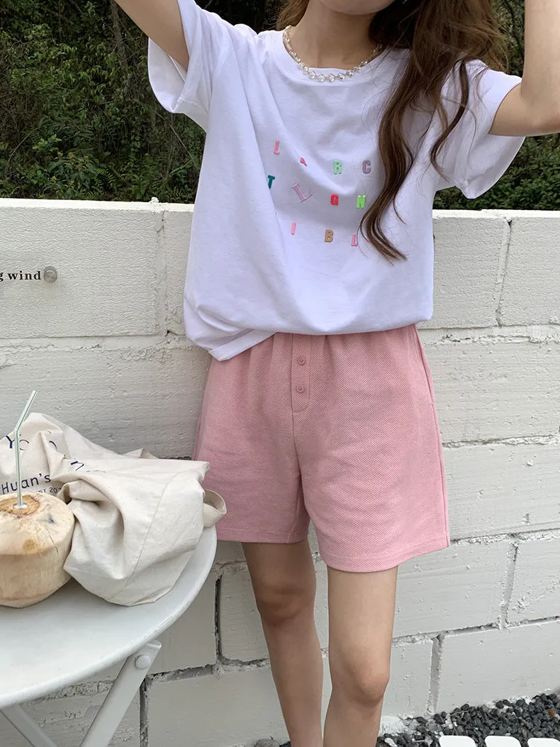 [Korean Style] 4 Colors Cinched Waist Sweat Shorts