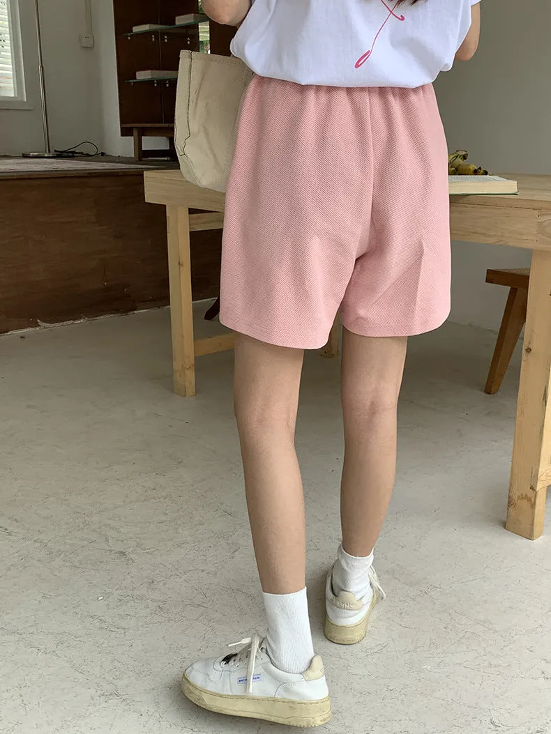 [Korean Style] 4 Colors Cinched Waist Sweat Shorts