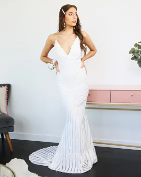 Kourtney Sequin Gown - White