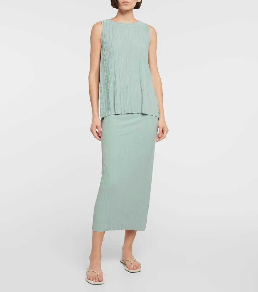 Leisure Carnia pleated jersey midi skirt MAX MARA, green