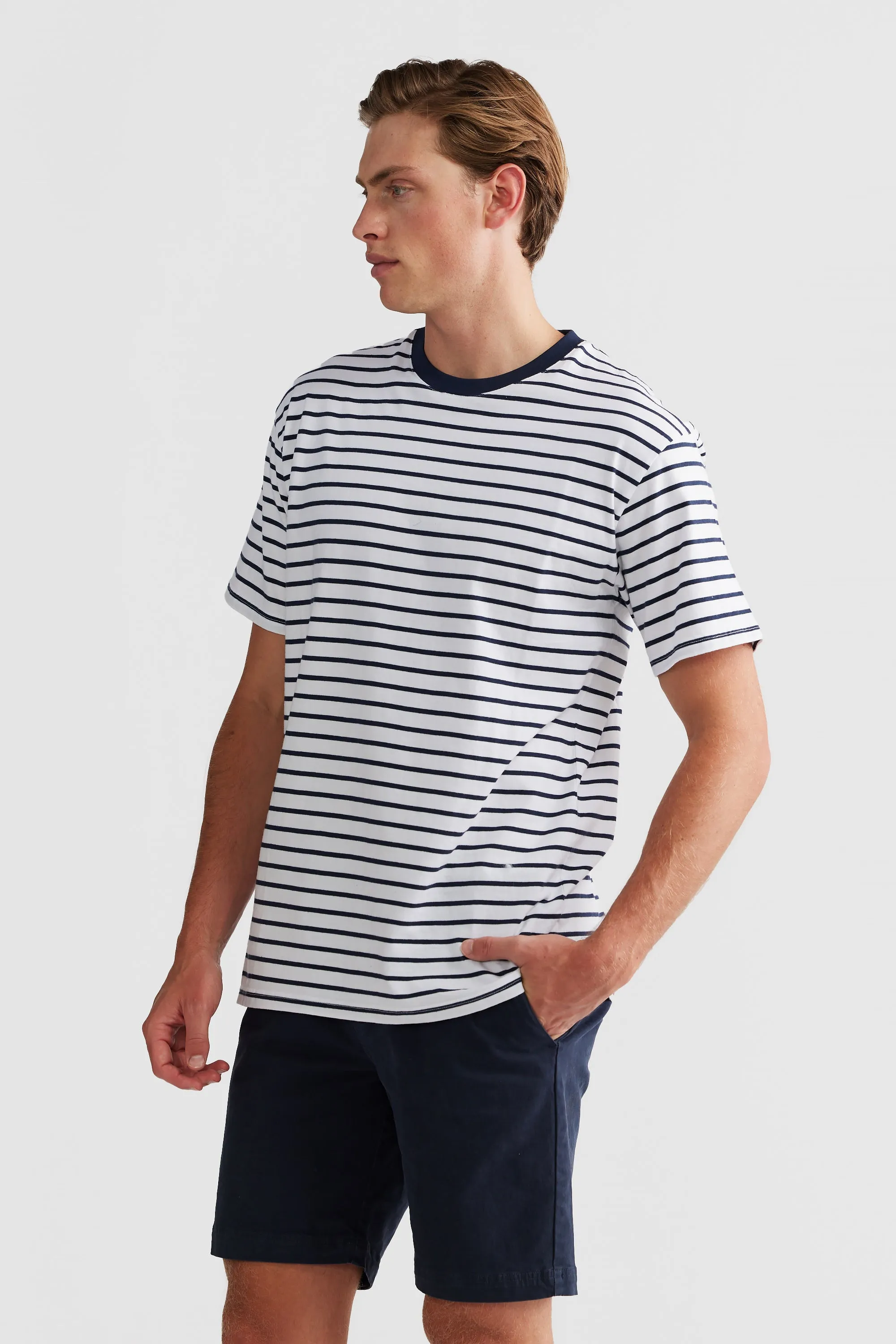 Louis Stripe T Shirt White