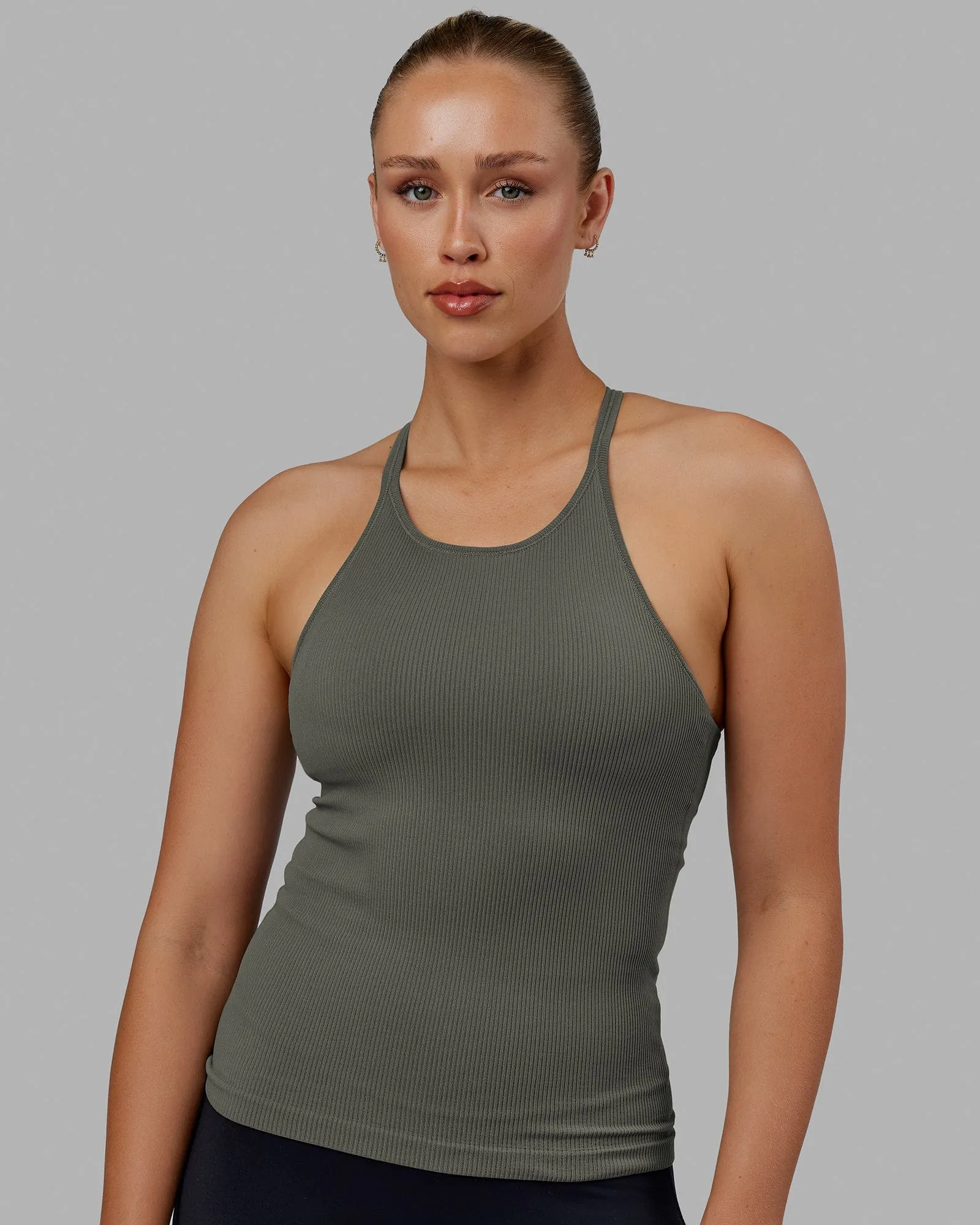 Minimal Seamless Ribbed Tank - Graphite