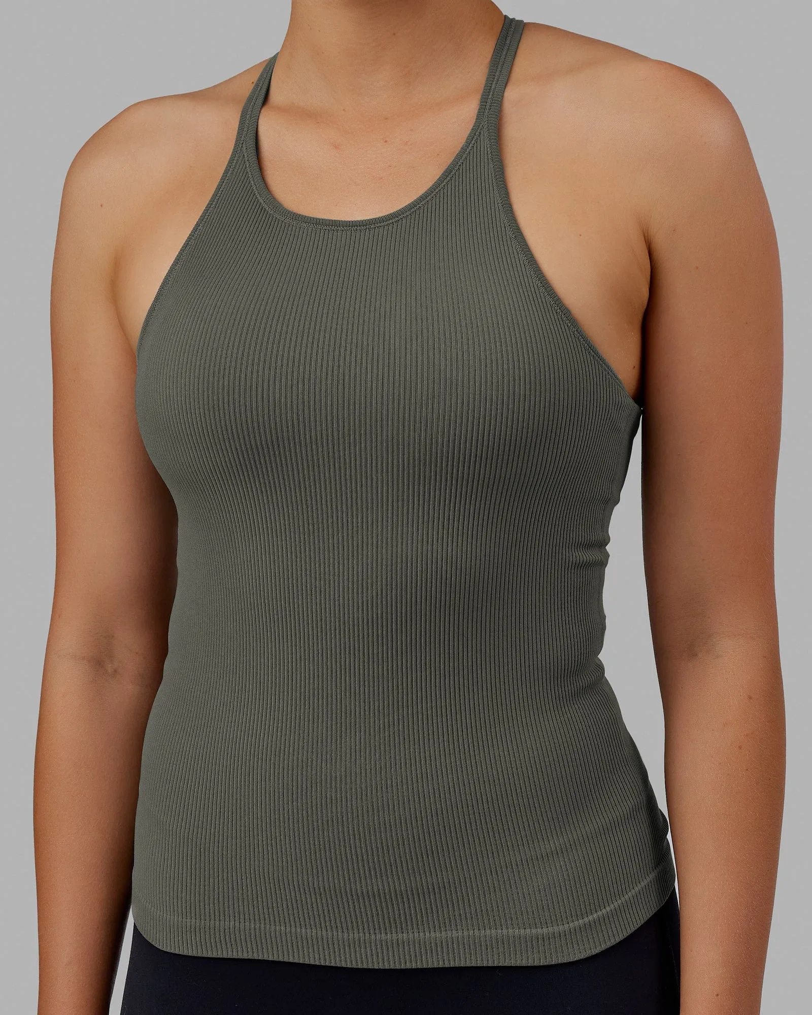 Minimal Seamless Ribbed Tank - Graphite