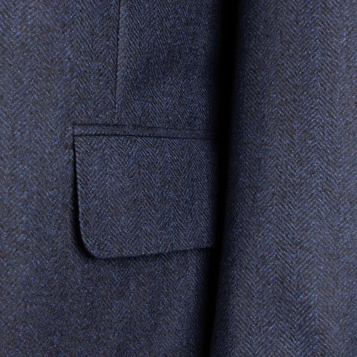 Navy Herringbone 100% Wool Jacket