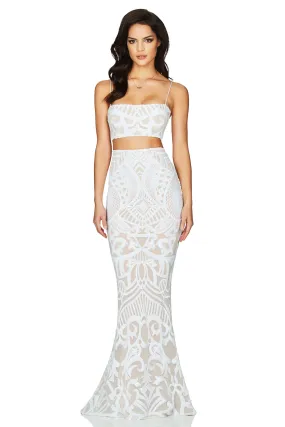 NOOKIE Mon Cherie  Two Piece Gown (White)- RRP $588