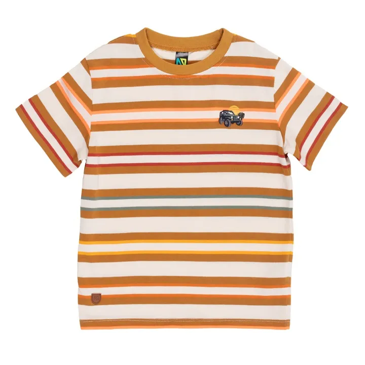 Noruk Ivory Stripe Jeep Short Sleeve Tee - Select Size