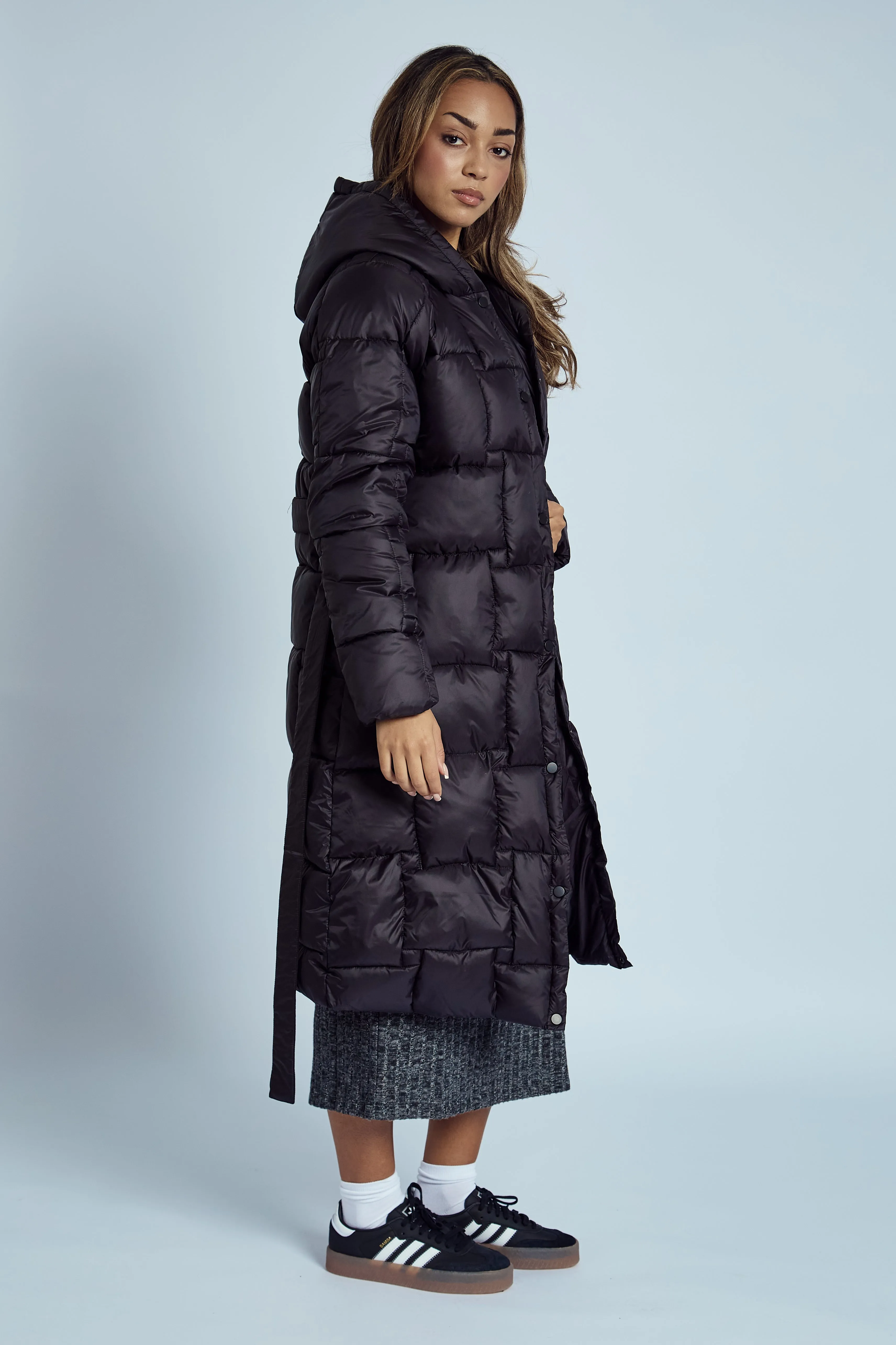 OPHELIA HOODED LONGLINE PUFFER COAT