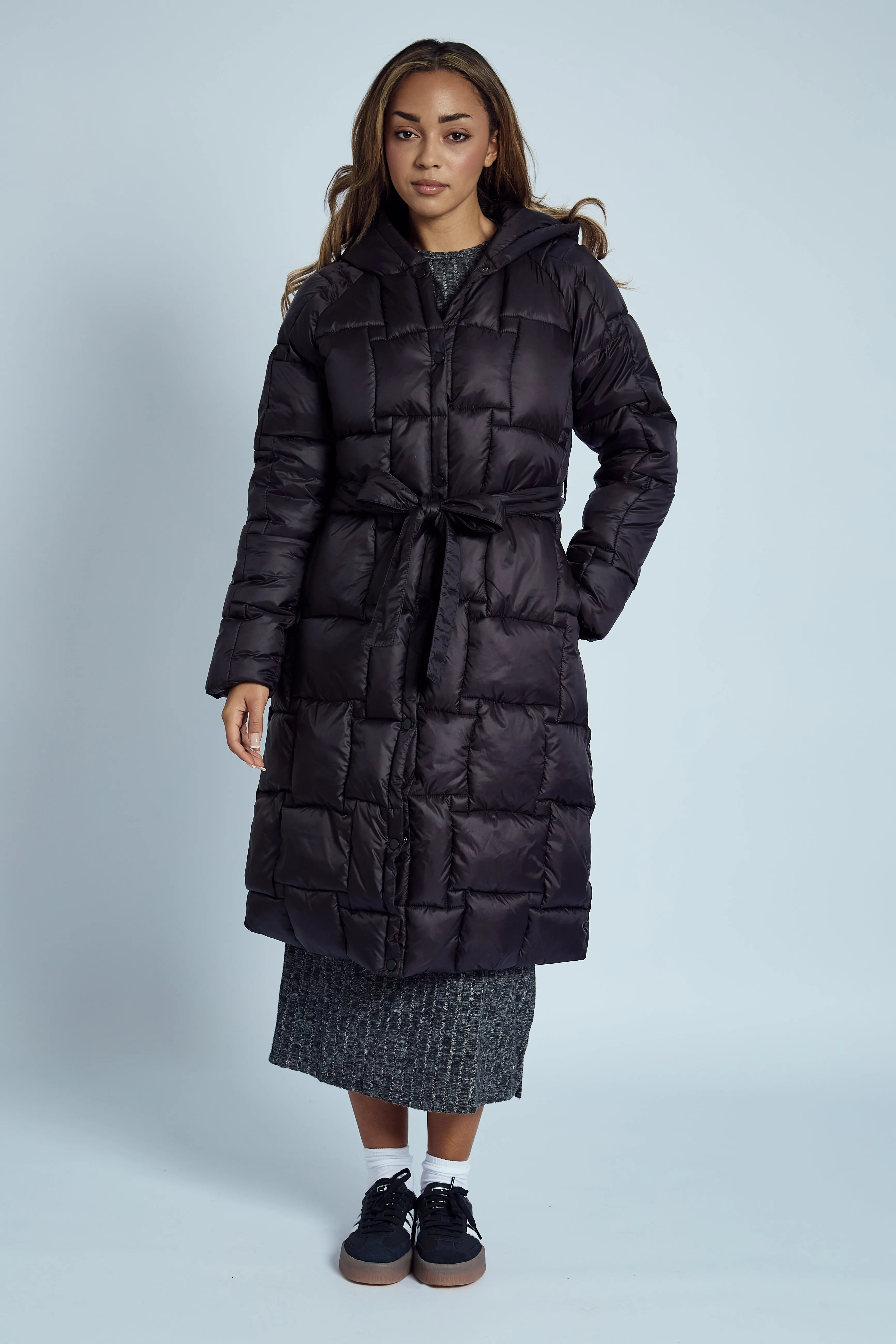 OPHELIA HOODED LONGLINE PUFFER COAT