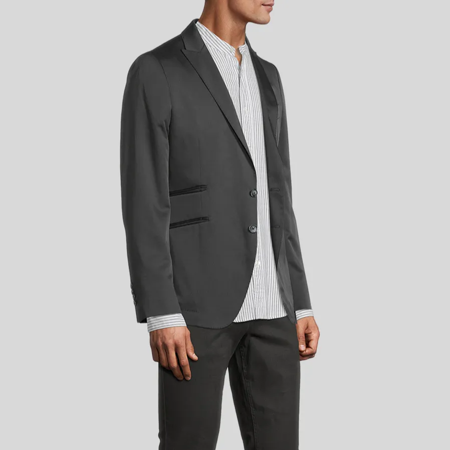 Peak Lapel Tailored Jacket - Black