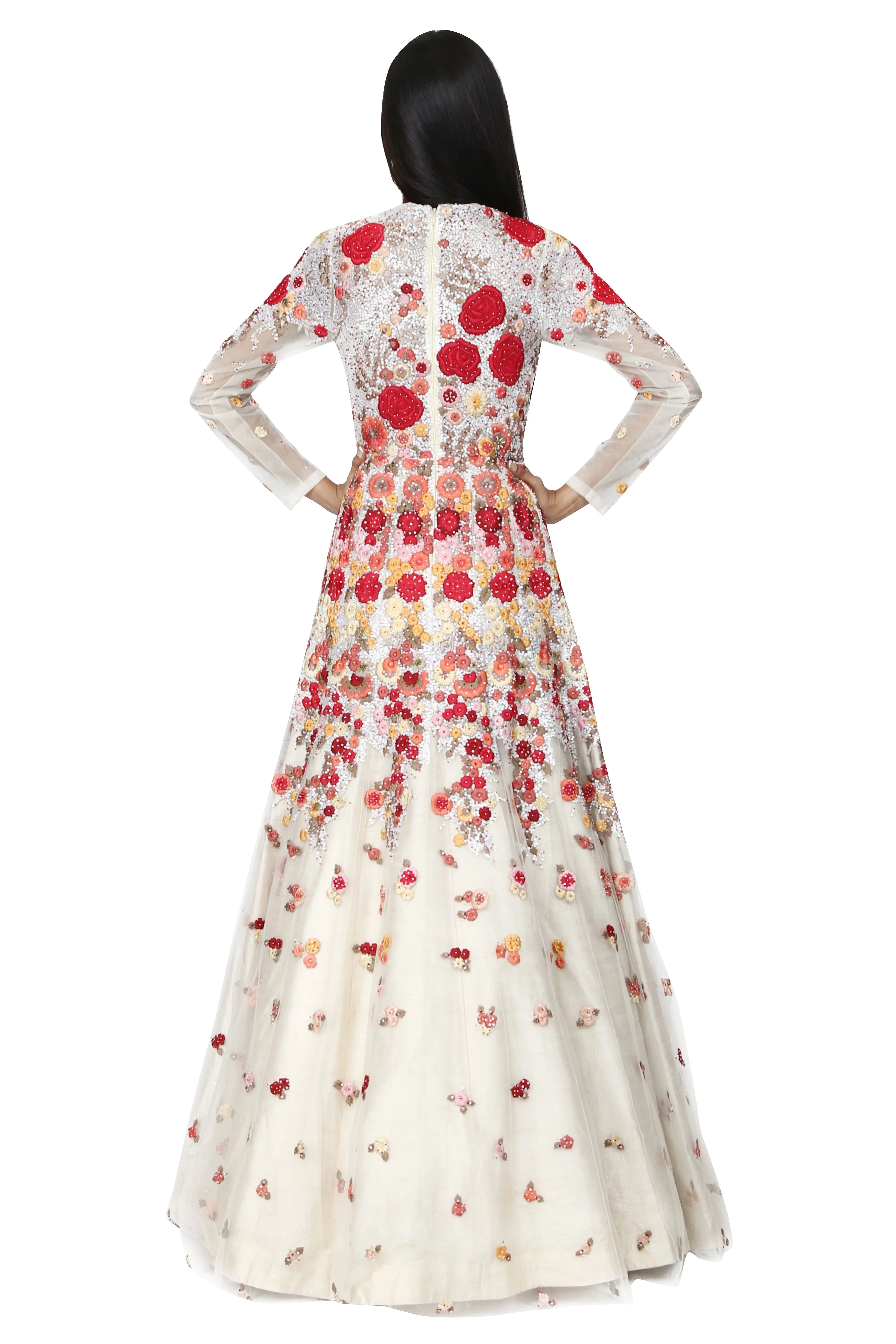 Persian Floral Embroidered Gown.