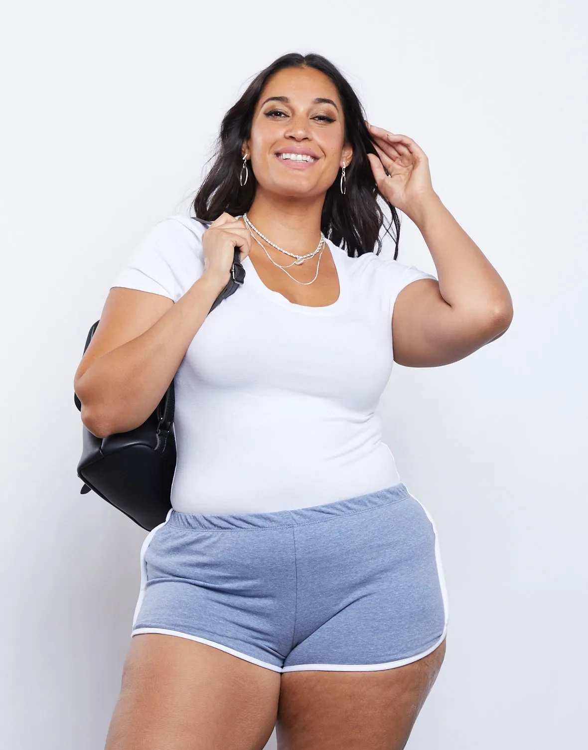 Plus Size Striped Sporty Shorts