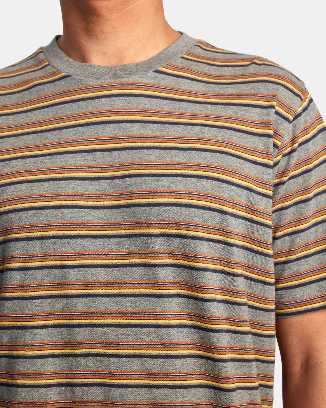 Ramshackle Micro Stripe Tee - Grey Noise