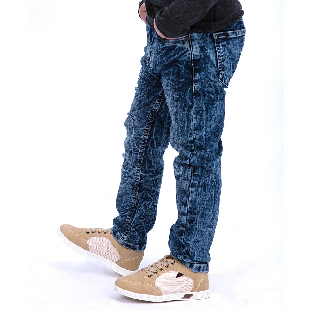 Random Denim Pant For Boys - Mid Blue