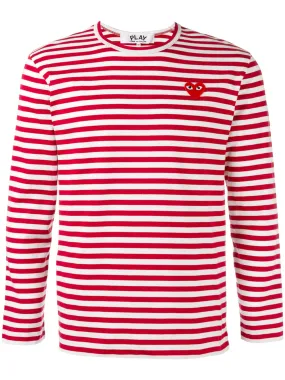 Red Emblem Striped Tee