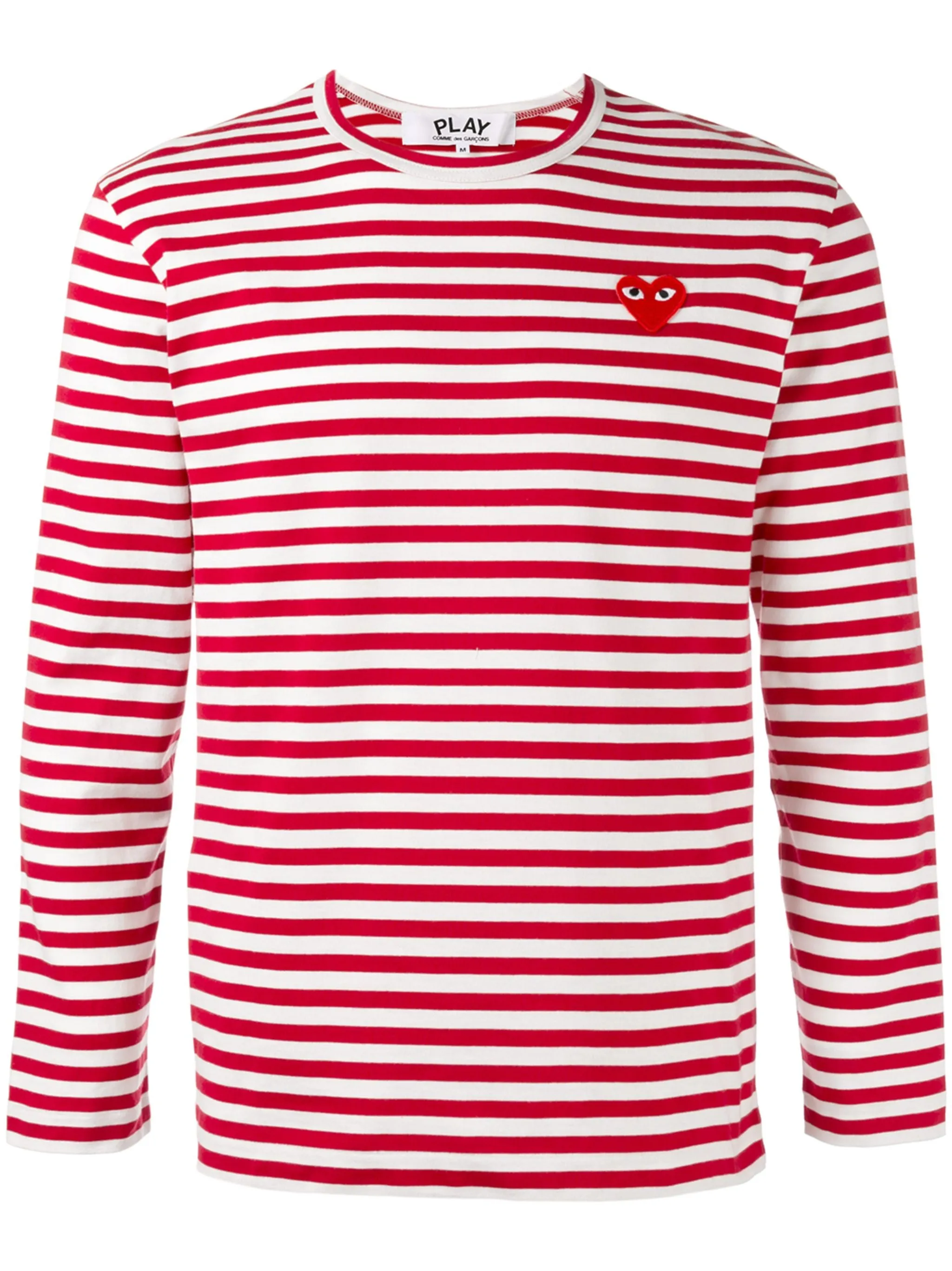 Red Emblem Striped Tee