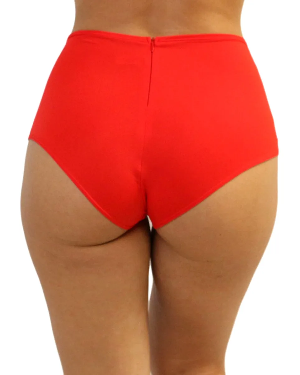 Red High Waist Shorts