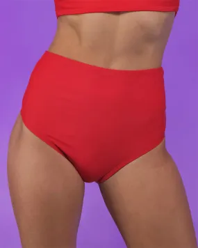 Red High Waist Shorts