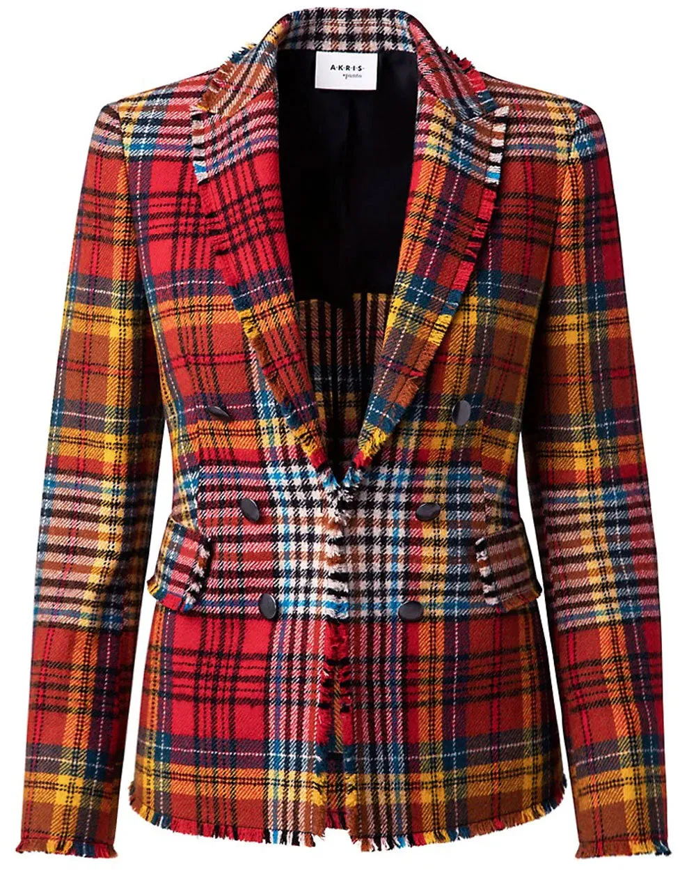 Red Tartan Check Flannel Blazer