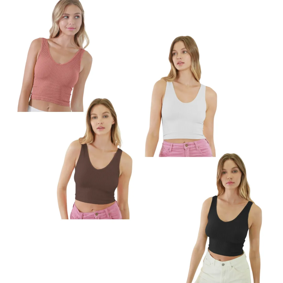 Reversible Ribbed Crop Top