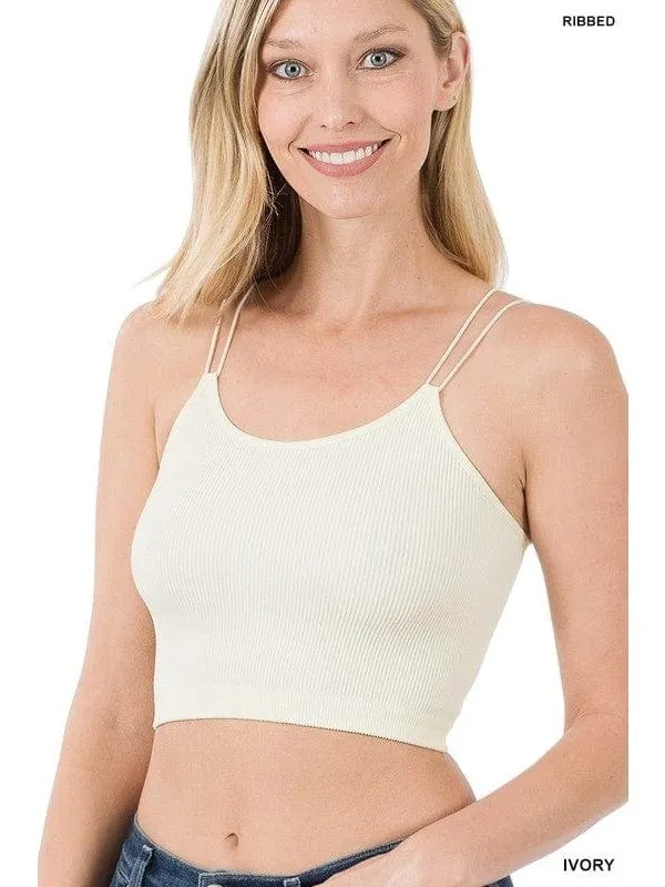 RIBBED SEAMLESS DOUBLE STRAP BRAMI