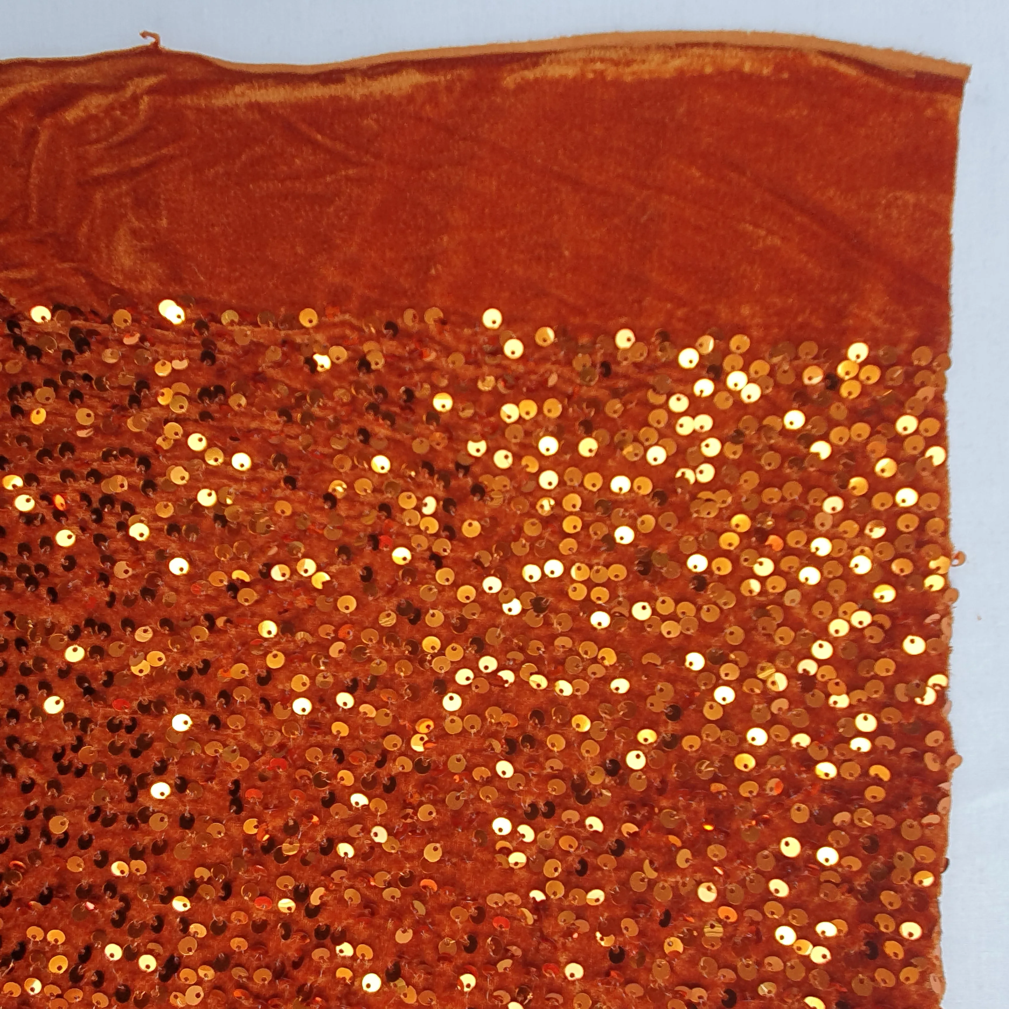 Sequin on Stretch Velvet With Luxury Sequins all Over 5mm Shining Sequin 2-way Stretch 60” Wide