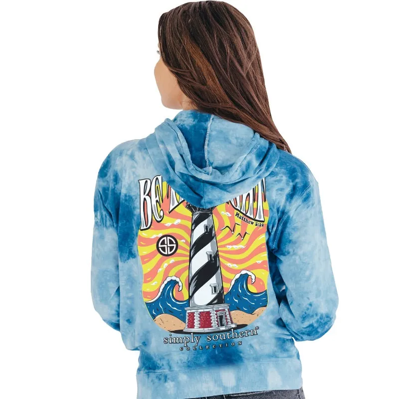 Simply Southern - BE THE LIGHT Hoodie, Wave Tie Dye