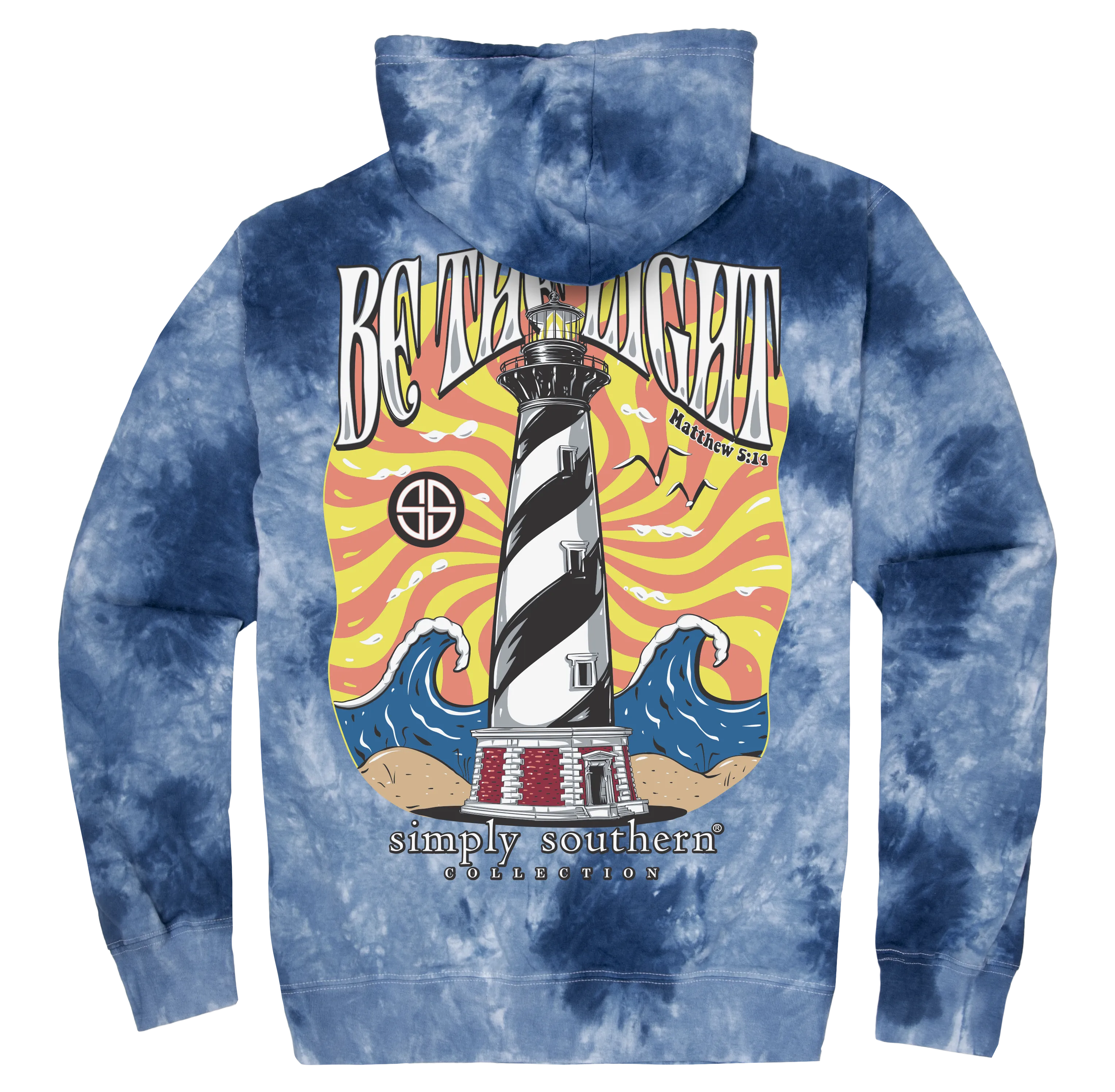 Simply Southern - BE THE LIGHT Hoodie, Wave Tie Dye