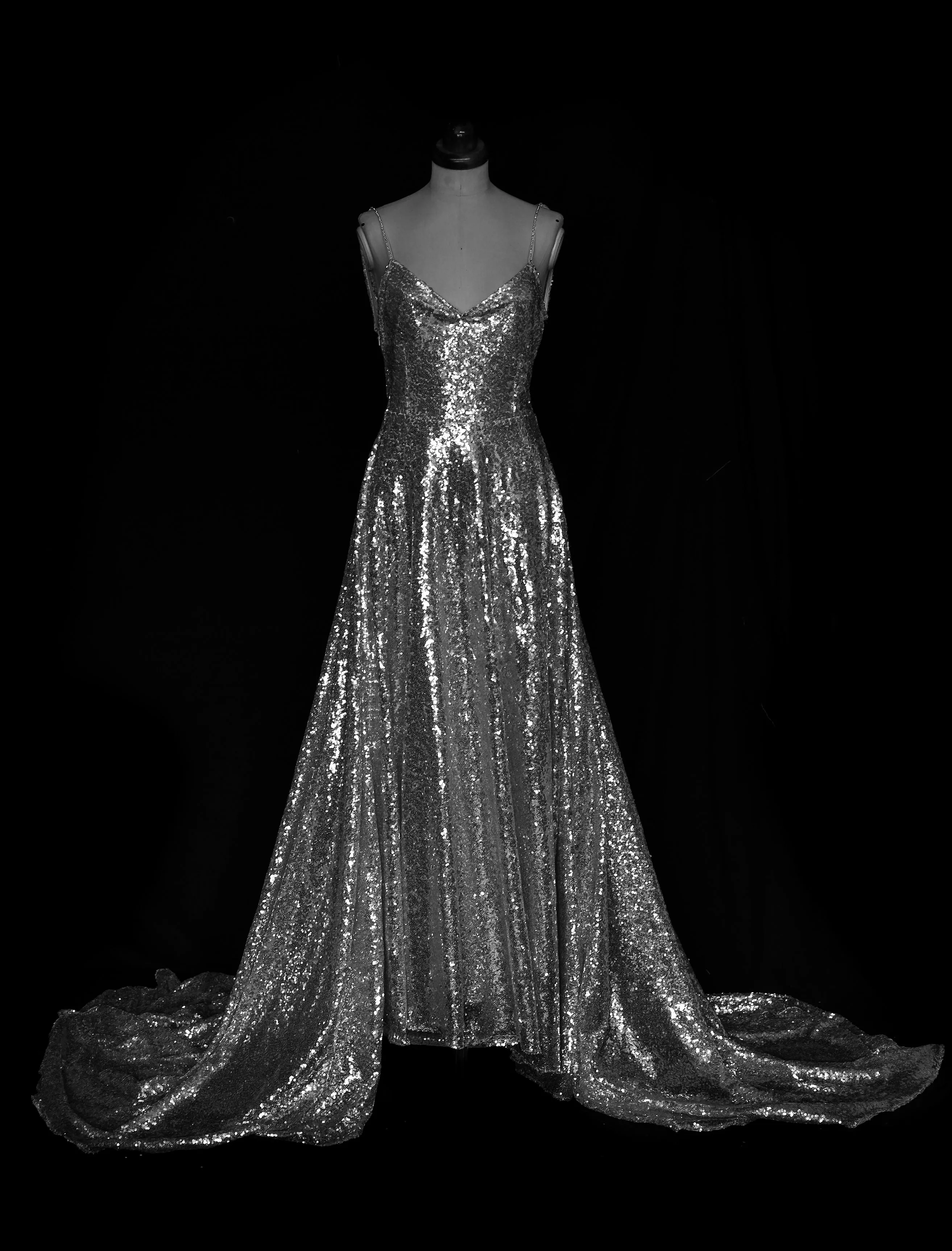 Skye - Sequin Bespoke Cowl Back Gown