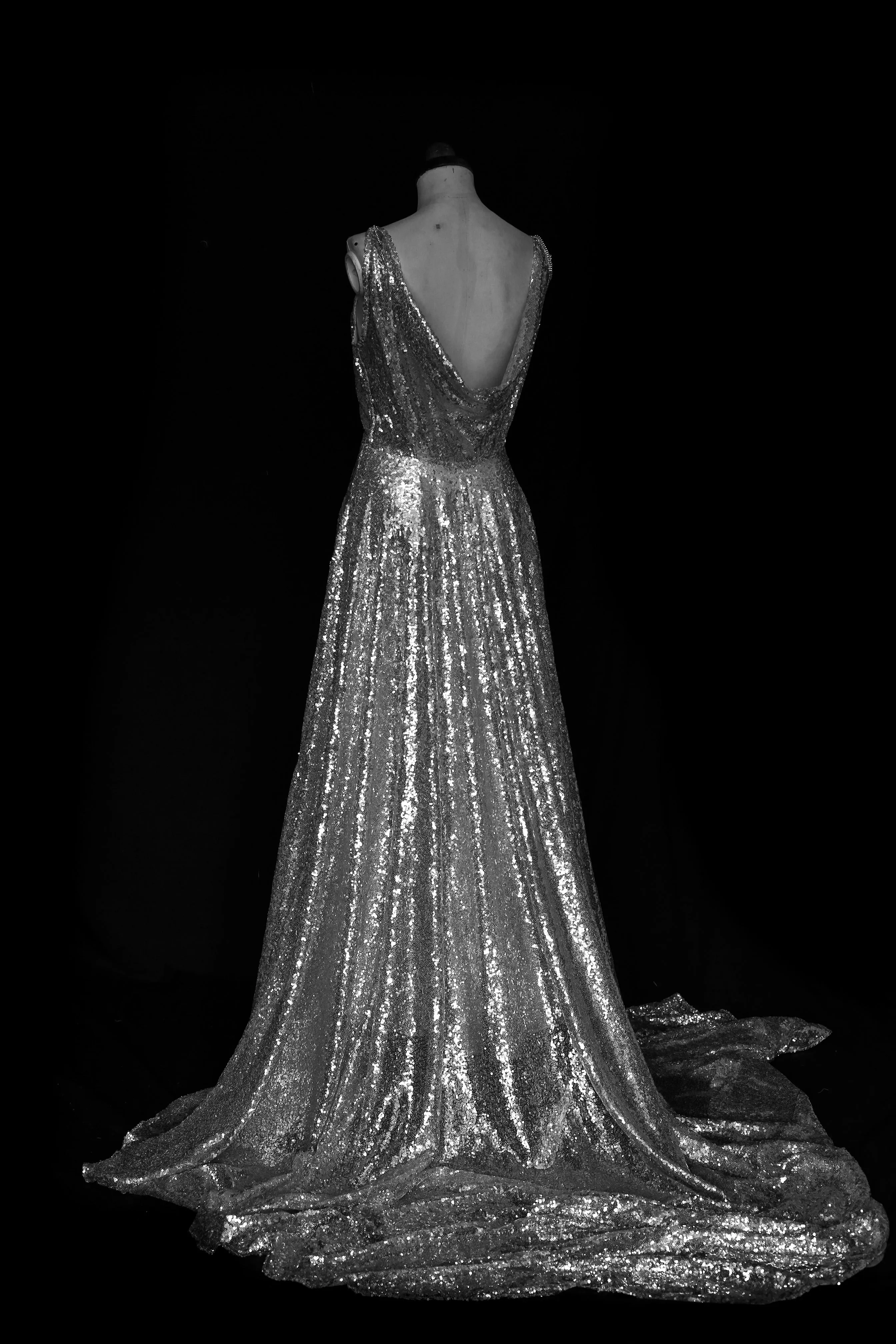 Skye - Sequin Bespoke Cowl Back Gown