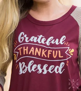 Southern Grace Maroon Grateful B-ball Tee