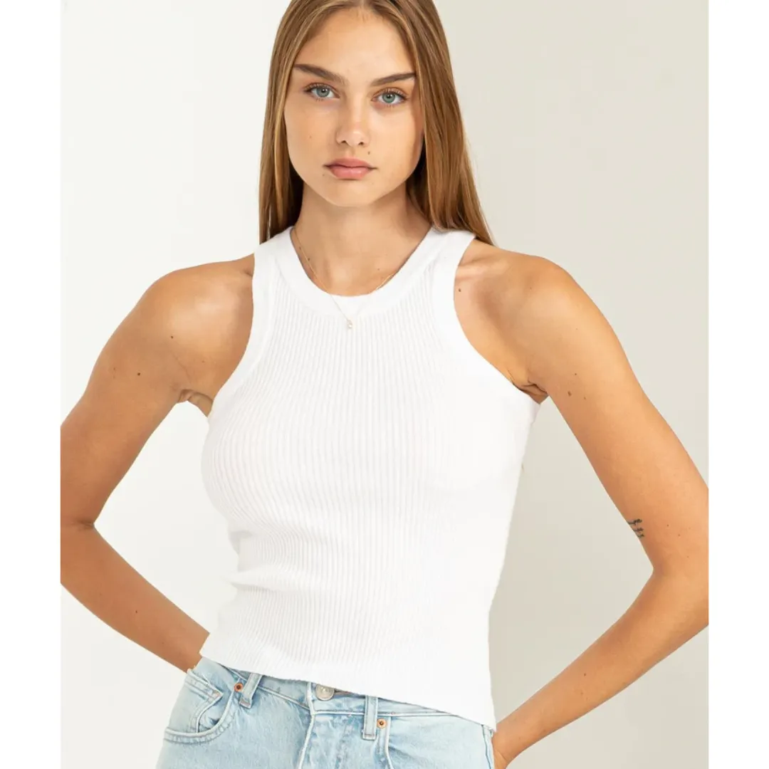 Stay Easy Ribbed Sweater Tank Top