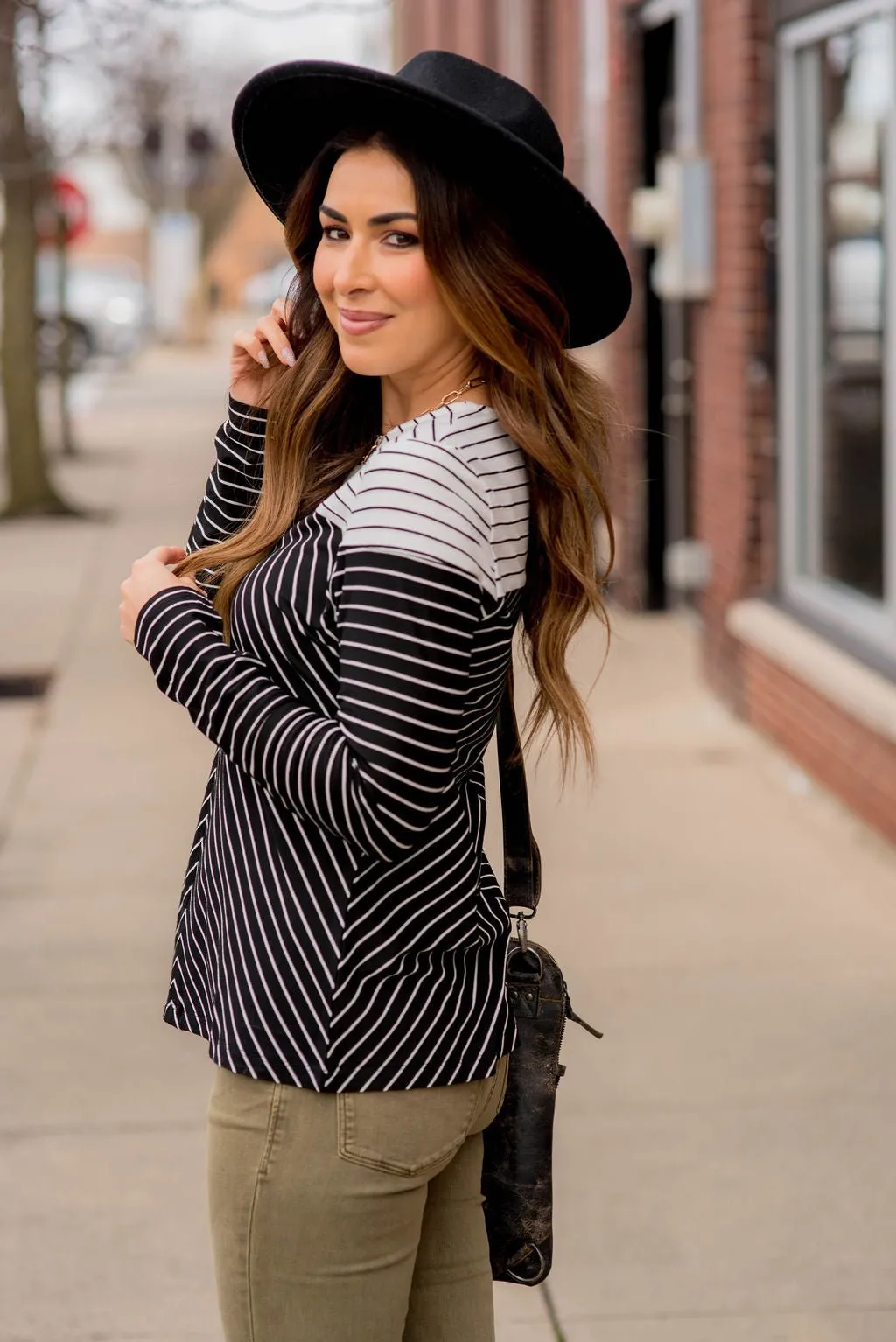 Striped Top Chevron Tee