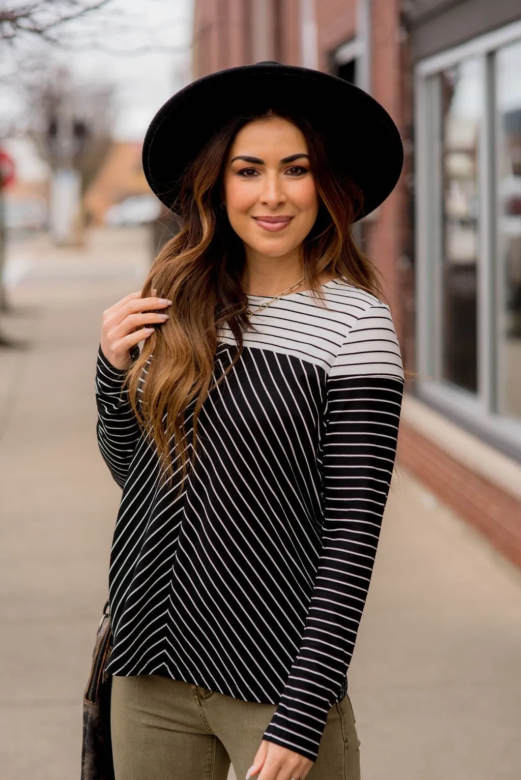 Striped Top Chevron Tee